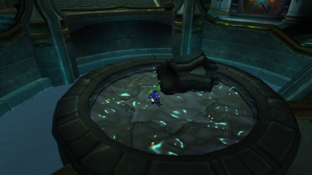 WoW the night elf is sitting in the water