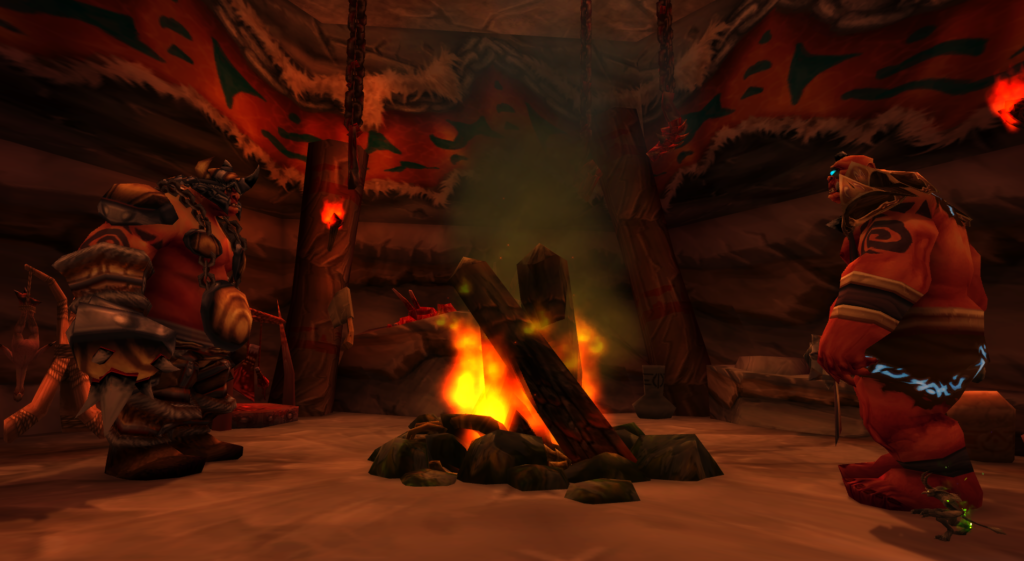 WoW Ogres are resting by the campfire